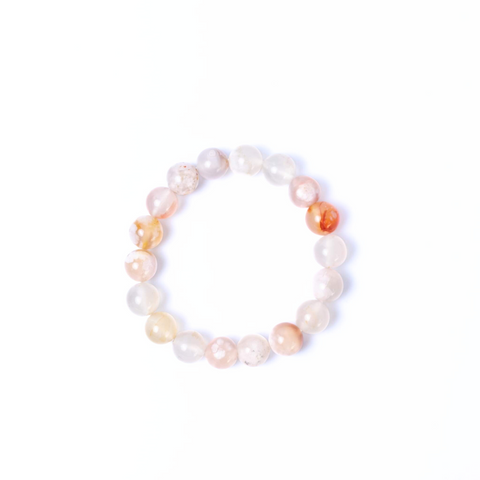 Cherry Blossom Agate Gemstone Bracelet