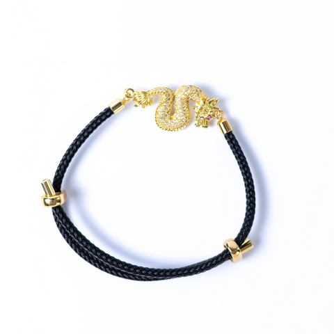 Woven Golden Dragon Adjustable Bracelet