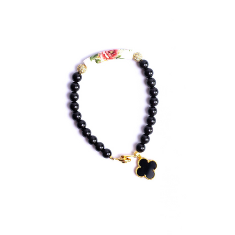 Black Obsidian Minimalist Tensha Gemstone Bracelet