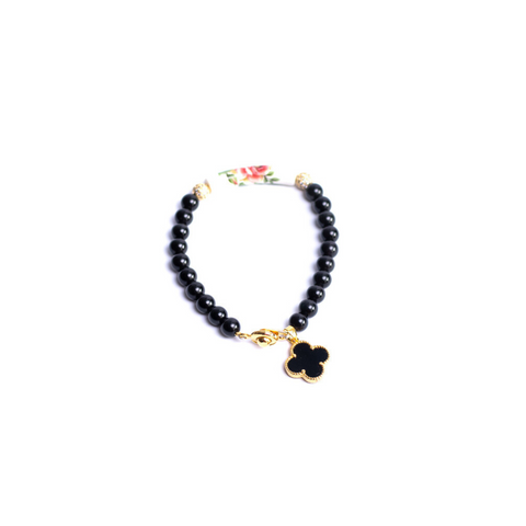 Black Obsidian Minimalist Tensha Gemstone Bracelet