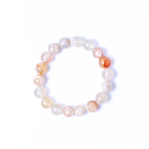 Cherry Blossom Agate Gemstone Bracelet