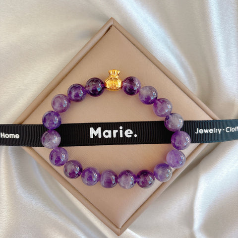 Amethyst Moneybag Gemstone Bracelet
