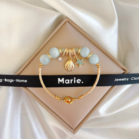 Aquamarine Ke Charm Gemstone Bracelet