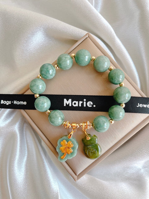 The Qian Burma Jade Charm Gemstone Bracelet