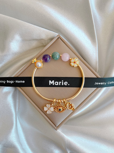 Zhenzhu Bao Charm Gemstone Bracelet