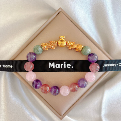 Baohu Zhe Double Pixiu Gemstone Bracelet