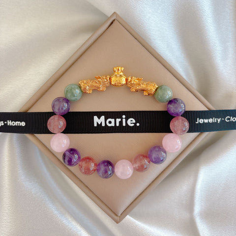 Baohu Zhe Double Pixiu Gemstone Bracelet