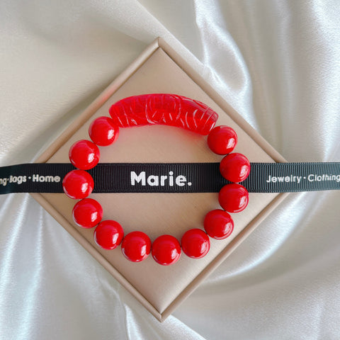 Cinnabar Ruyi Gemstone Bracelet
