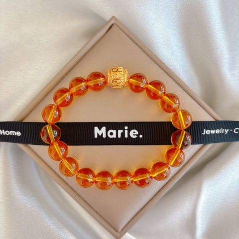 Citrine Moneyball Gemstone Bracelet