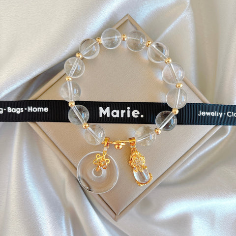 The Jihui Clear Quartz Charm Bracelet