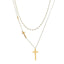3 Golden Crosses Choker Necklace