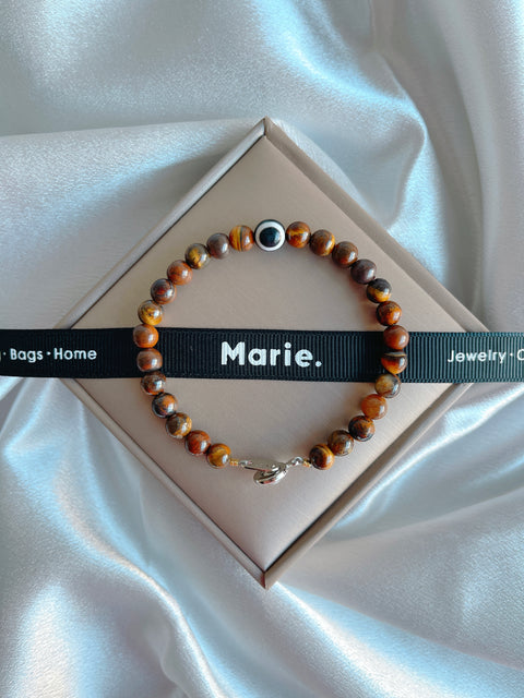 Color of the Year 2025: Tiger's Eye Evil Eye Bracelet