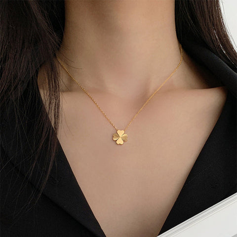 Golden Four Leaf Clover Necklace