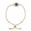 Diamond Encrusted Golden Evil Eye Adjustable Bracelet