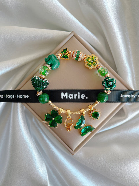 Luse Da Xiang Emerald Charm Gemstone Bracelet