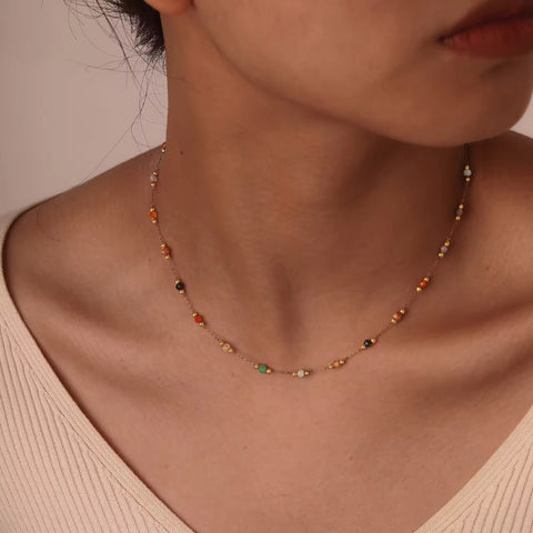Faceted Gemstone Necklace