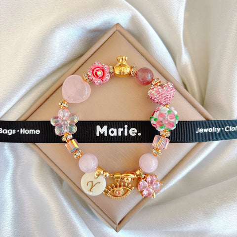Fenhong Caomei Charm Gemstone Bracelet
