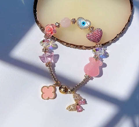 Fenhong Xin Charm Gemstone Bracelet