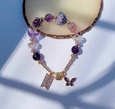 Yazhou Amethyst Charm Gemstone Bracelet