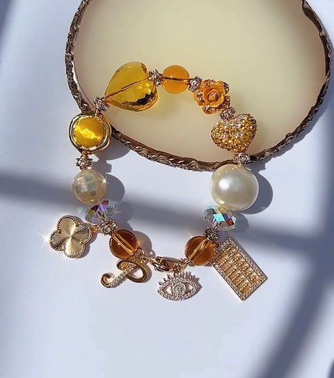 The Kualie Citrine Charm Gemstone Bracelet
