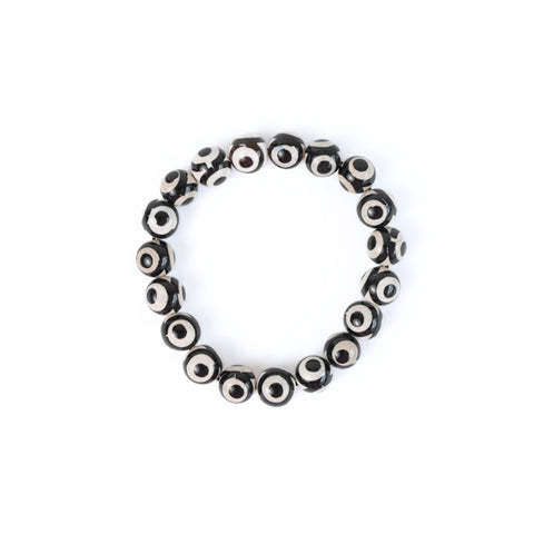 3-Eyed Dzi Bead Bracelet