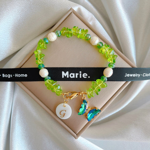Golden Butterfly Peridot Bracelet