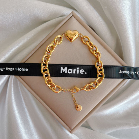 Golden Heart Links Bracelet