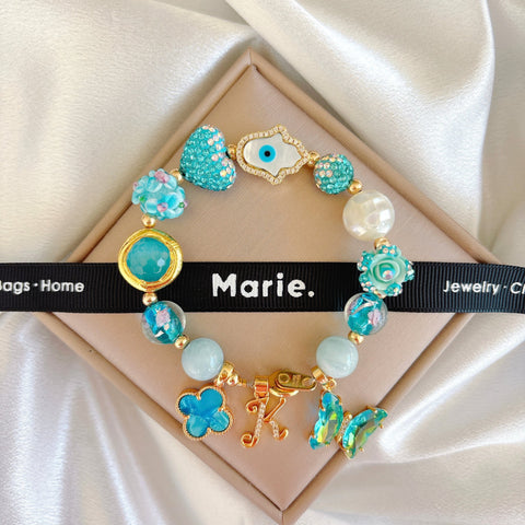 Haiyang Aquamarine Charm Gemstone Bracelet