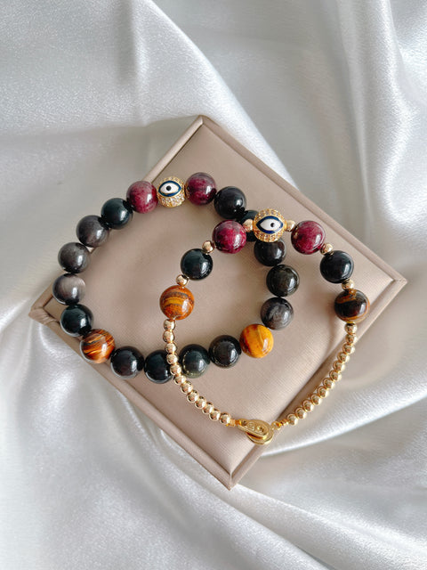 The Vitality Couple's Gemstone Bracelet Set