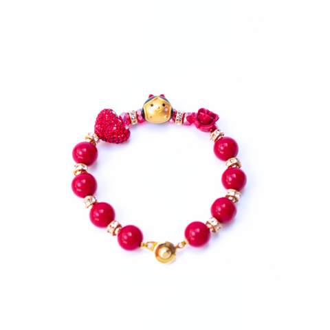 Kid's Hongse Cinnabar Gemstone Bracelet