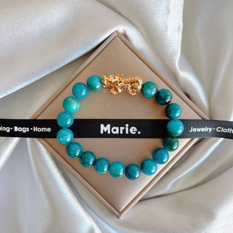 Lucky Color of the Year 2026: Blue Apatite Pixiu Bracelet