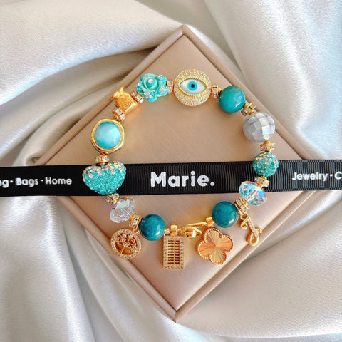 Lucky Color of the Year 2026: Lan Luse Blue Apatite Charm Bracelet