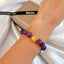 Golden Lotus Amethyst Gemstone Bracelet