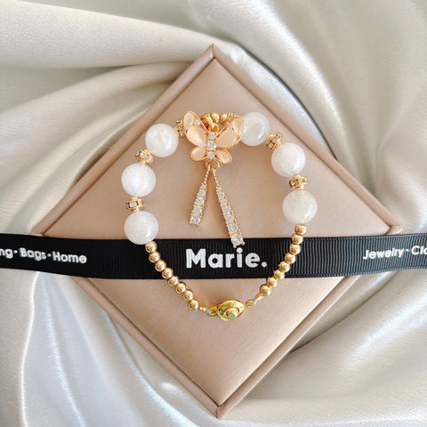 Color of the Year 2026: The Moonstone Butterfly Charm Gemstone Bracelet