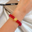 Golden Lotus Rubellite Gemstone Bracelet