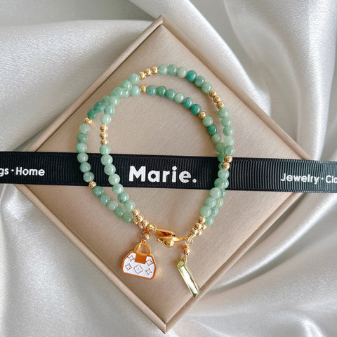 Shuang Yu Double Layered Charm Gemstone Bracelet