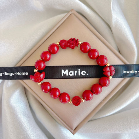 Si Fuzhou Cinnabar Gemstone Bracelet