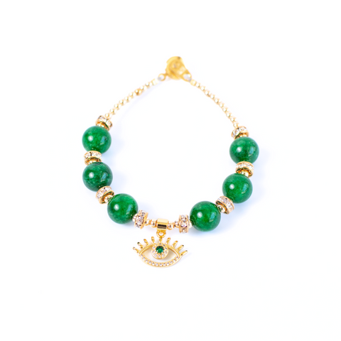 The Lu Shi Emerald Charm Gemstone Bracelet