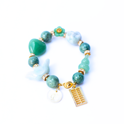 The Yu Fu Burma Jade Charm Gemstone Bracelet