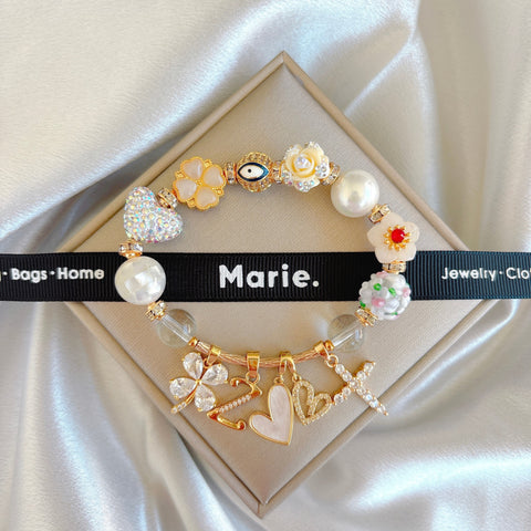 Touming Clear Quartz Charm Bracelet