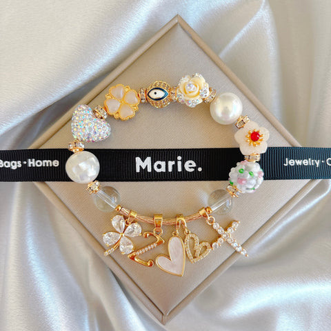 Touming Clear Quartz Charm Bracelet
