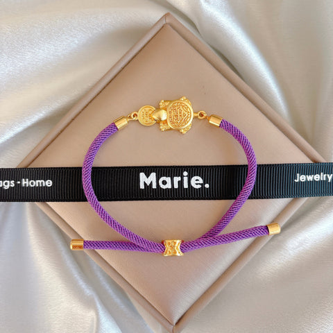 Golden Turtle Woven Minimalist Bracelet