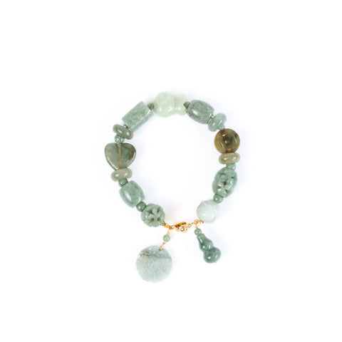 Xingyun Yu Burma Jade Charm Gemstone Bracelet
