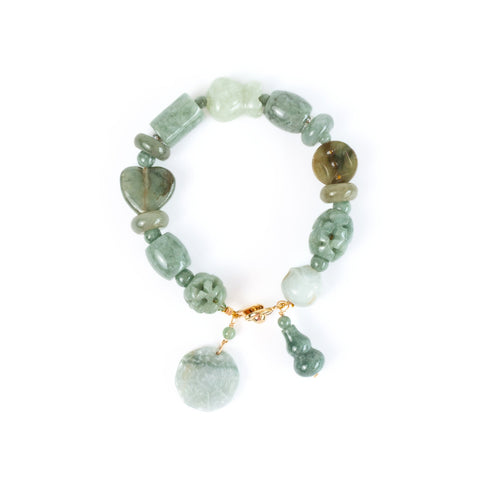 Xingyun Yu Burma Jade Charm Gemstone Bracelet