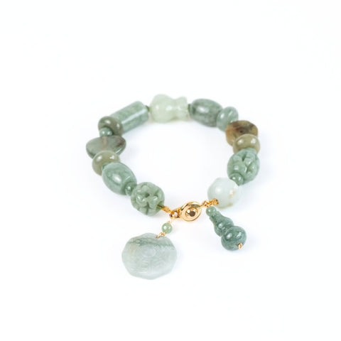 Xingyun Yu Burma Jade Charm Gemstone Bracelet