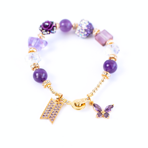 Yazhou Amethyst Charm Gemstone Bracelet