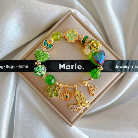 Yezi Peridot Charm Gemstone Bracelet