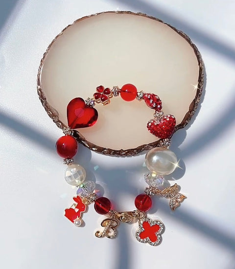 The Quanwei Rubellite Charm Gemstone Bracelet
