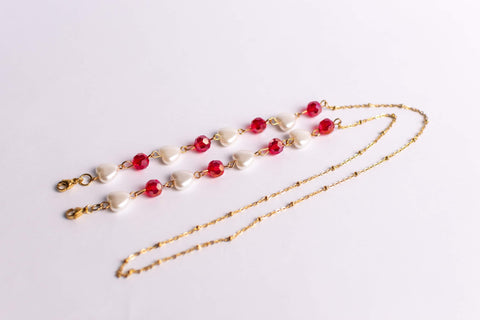 Cherry Crystals of the Heart Chained Strap
