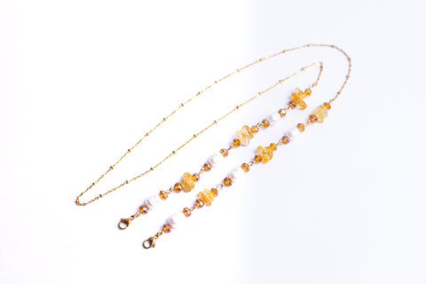 Citrine Freshwater Pearled Chain Strap